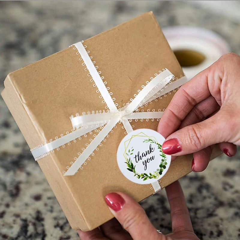 Gutapo 2 inch (5 cm) Thank You Stickers, 500PCS Green Round Stickers Boho Labels for Wedding Party Birthday Packaging Envelope Seals for Small Business - Image 4